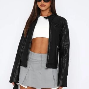 White Fox NWOT Leather Jacket - Size S/M